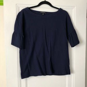 Navy blue belle sleeve top